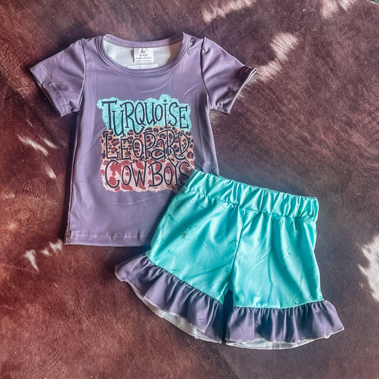Turquoise Leopard & Cowboys Set