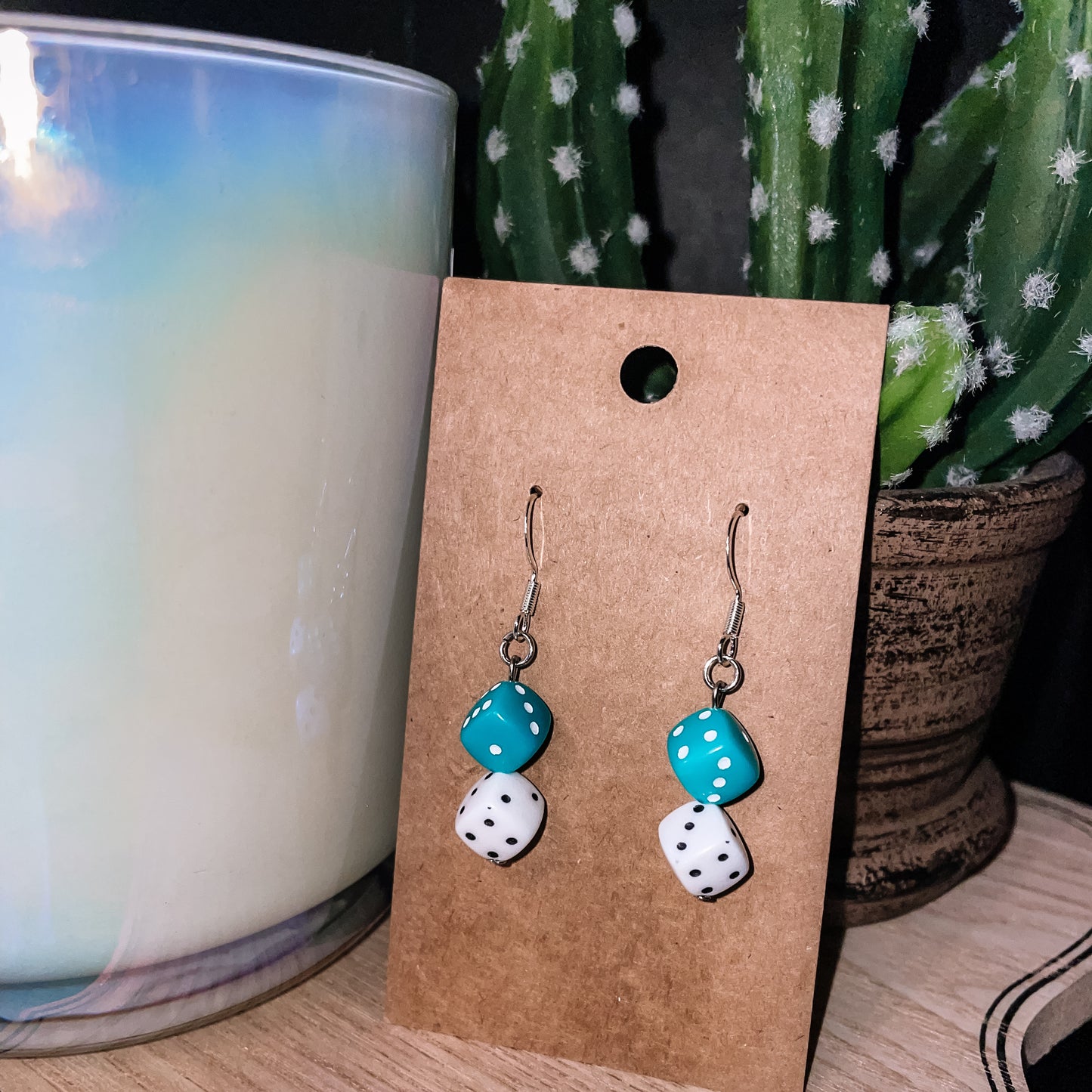 Turquoise Dice Earrings