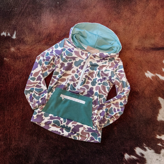 Kids Camo Half Zip