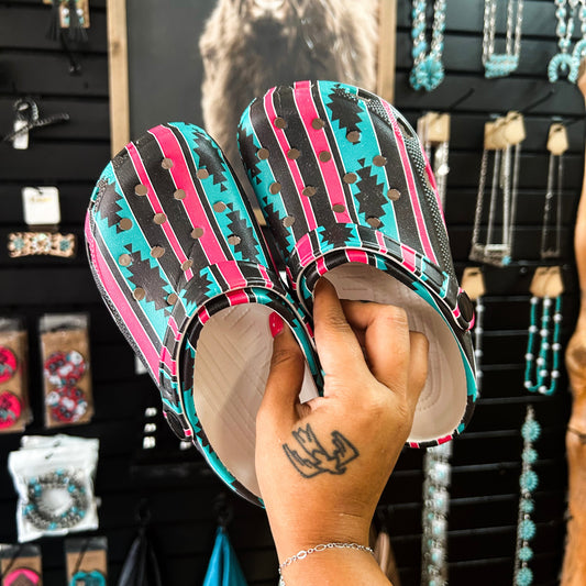 Kids 90’s Aztec Slip On’s