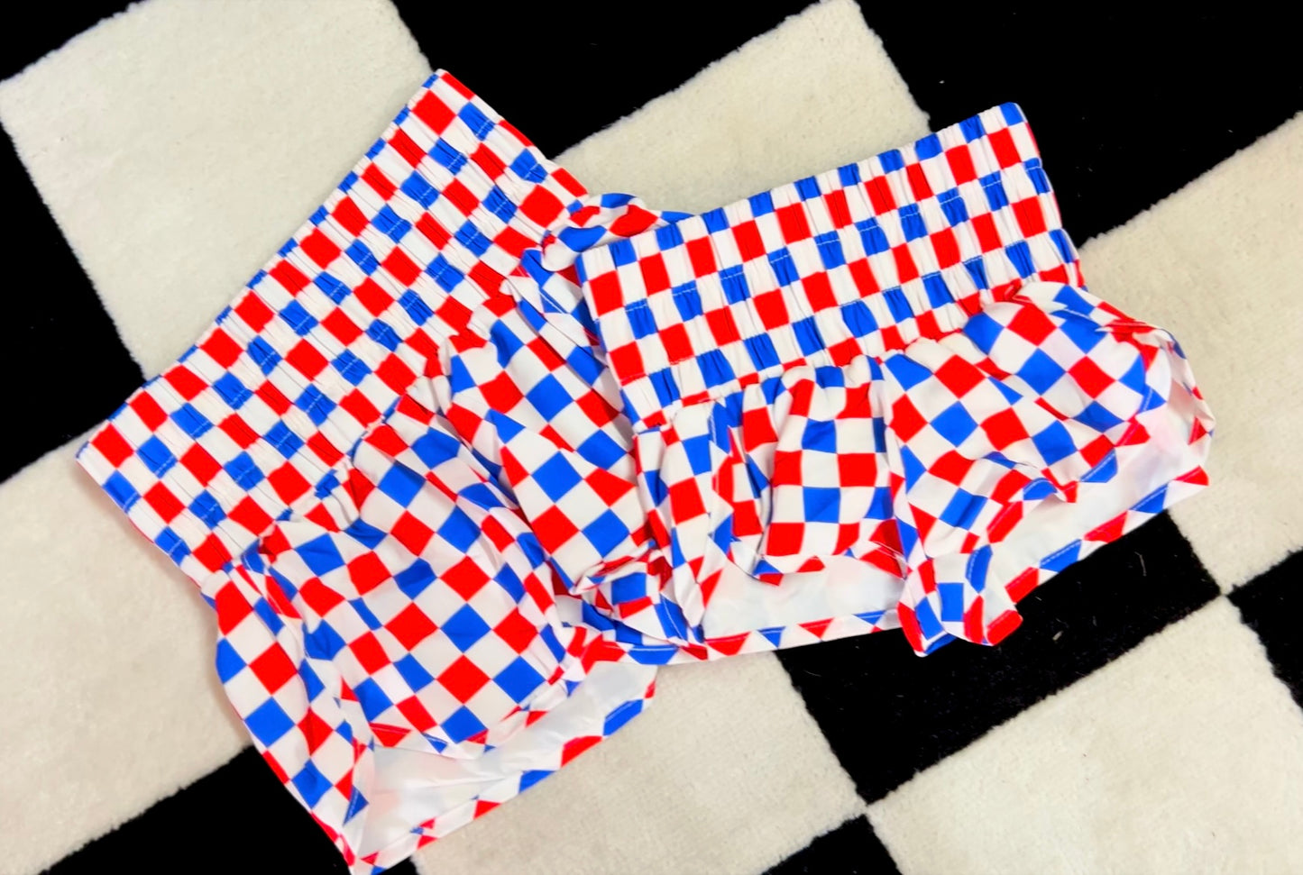 Girls RWB Checkered Shorts
