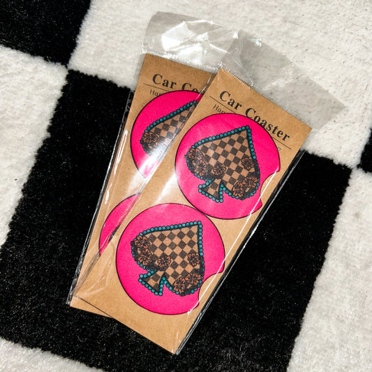Boujee Western Spade Car Coasters