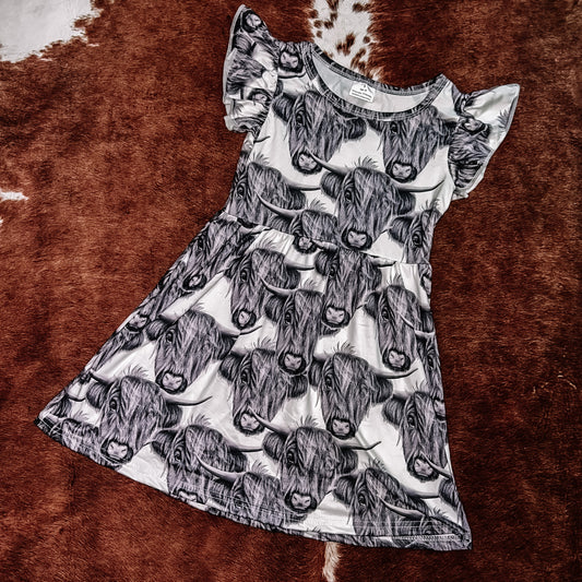 Black and White Toddler Cow Dress